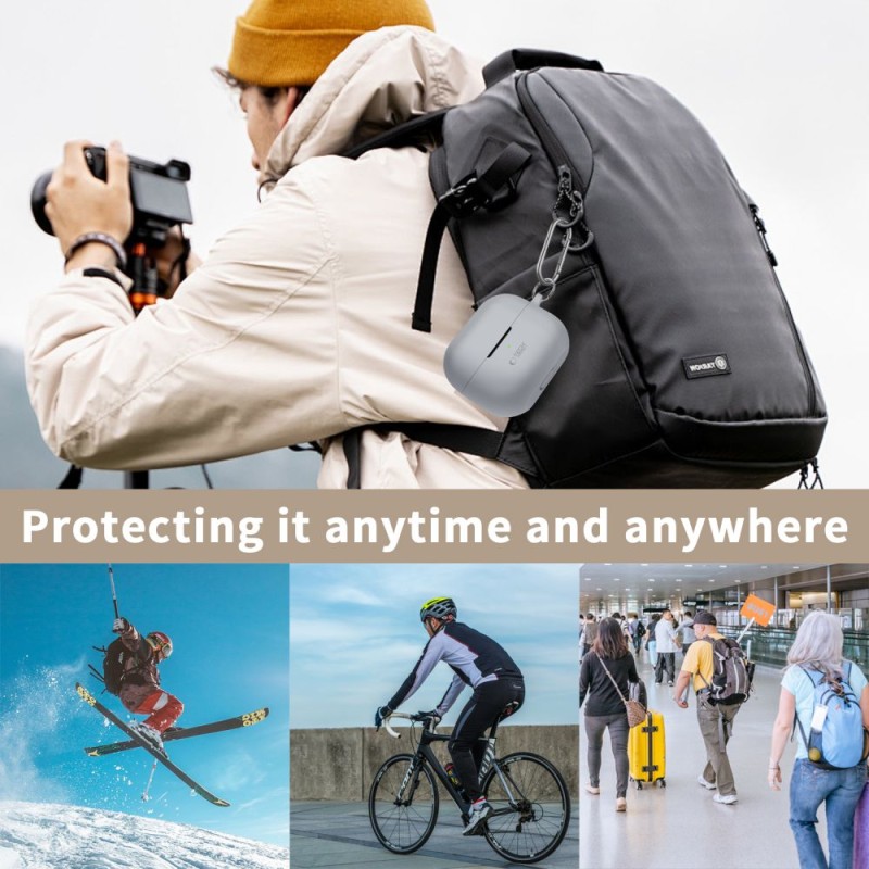Tech-Protect силиконов кука-карабинер за Samsung Galaxy Buds 3 / 3 FE / 3 Pro (Caffe Latte) - Tech-Protect силиконов кука-карабинер за Samsung Galaxy Buds 3 / 3 FE / 3 Pro (Caffe Latte) - 5906302313730