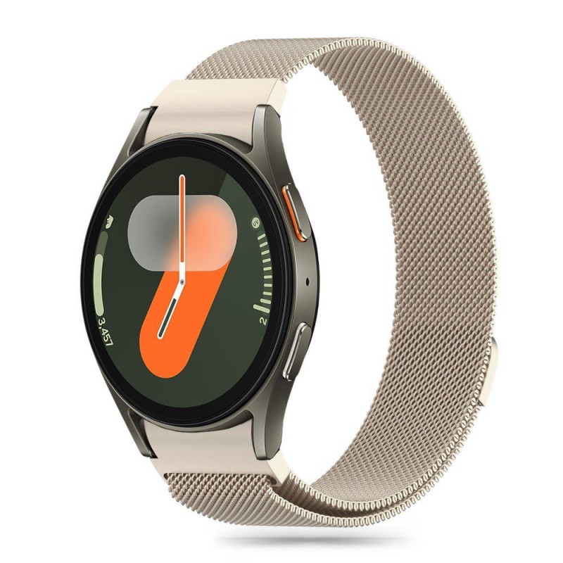 Tech-Protect MilaneseBand за Samsung Galaxy Watch 4/5/5 Pro/6/7/FE Starlight (стоманена лента) - Tech-Protect MilaneseBand за Samsung Galaxy Watch 4/5/5 Pro/6/7/FE Starlight (стоманена лента) - 5906302313808