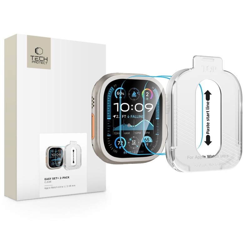 Tech-Protect Easy Set+ закалено стъкло 2 броя за Apple Watch Ultra 1/2/3 (49 мм) прозрачно - 5906302318650