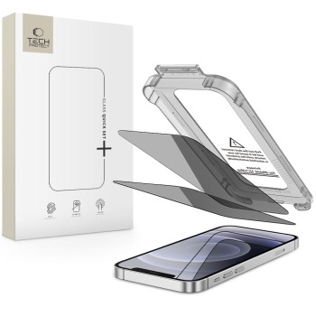 Tech-Protect Quick Set Spy+ privacy закалено стъкло (2 броя) за iPhone 12 / 12 Pro