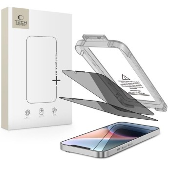 Tech-Protect Quick Set Spy+ Privacy – стъкло за поверителност за iPhone (2 бр.)