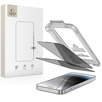 Tech-Protect Quick Set Spy+ Privacy стъклен протектор за iPhone 14 Pro (2 броя)