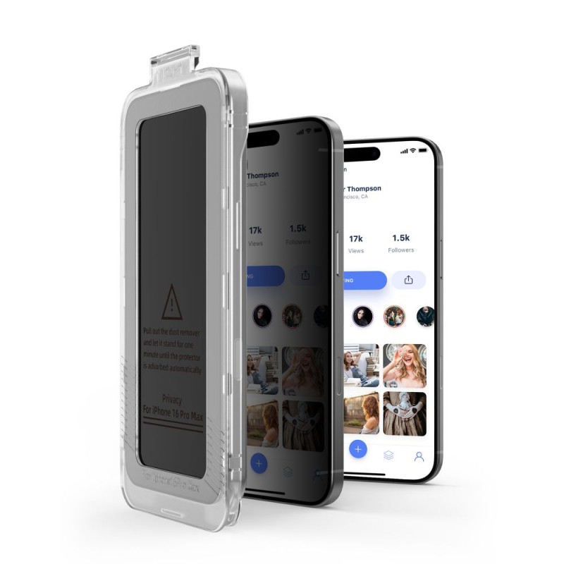 Tech-Protect Quick Set Spy+ Privacy за iPhone 16 Pro Max – антишпионско стъкло 2-пак - Tech-Protect Quick Set Spy+ Privacy за iPhone 16 Pro Max – антишпионско стъкло 2-пак - 5906302318858