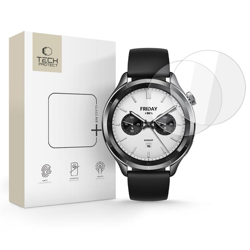 Tech-Protect Glass Fit+ калено стъкло за Xiaomi Watch S4 (47 mm) – 2 броя, прозрачно - 5906302318872