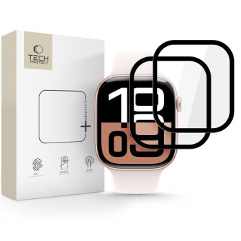 Tech-Protect Glass Flex+ хибридно стъкло за Apple Watch 10/11 (42 mm), черно – 2 броя