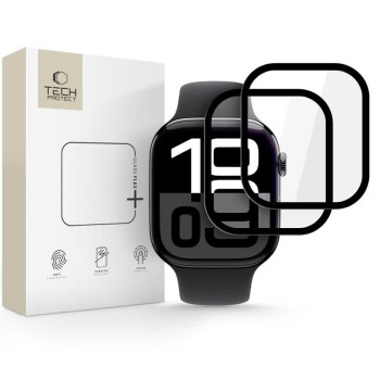 Tech-Protect Glass Flex+ хибридно стъкло за Apple Watch 10/11 (46 мм) Черно – 2 броя