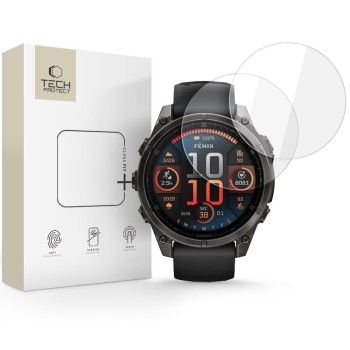 Tech-Protect Glass Fit+ закалено стъкло 2 броя за Garmin Fenix 8 / 8 Pro AMOLED (47 мм) CLEAR