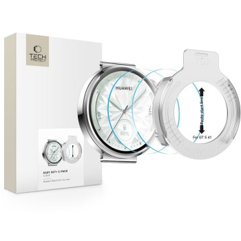 Tech-Protect Easy Set+ закалено стъкло за Huawei Watch GT 5 (41 мм) CLEAR – комплект 2 броя
