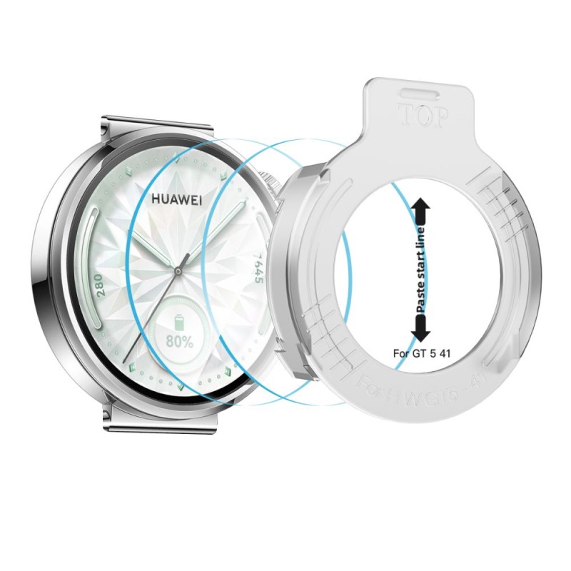 Tech-Protect Easy Set+ закалено стъкло за Huawei Watch GT 5 (41 мм) CLEAR – комплект 2 броя - 5906302318940