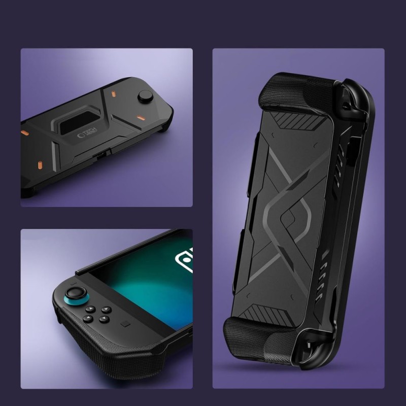 TECH-PROTECT CARBONOX калъф за Nintendo Switch 2 (черен) - TECH-PROTECT CARBONOX калъф за Nintendo Switch 2 (черен) - 5906302318971