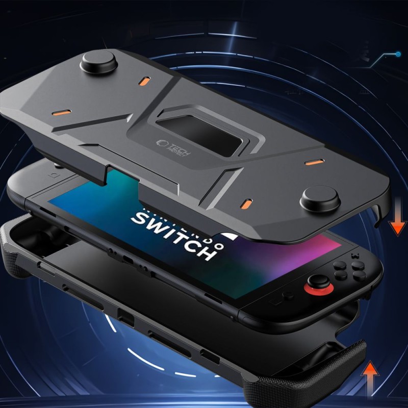TECH-PROTECT CARBONOX калъф за Nintendo Switch 2 (черен) - TECH-PROTECT CARBONOX калъф за Nintendo Switch 2 (черен) - 5906302318971