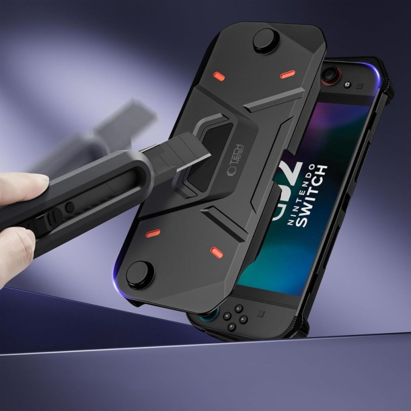 TECH-PROTECT CARBONOX калъф за Nintendo Switch 2 (черен) - TECH-PROTECT CARBONOX калъф за Nintendo Switch 2 (черен) - 5906302318971