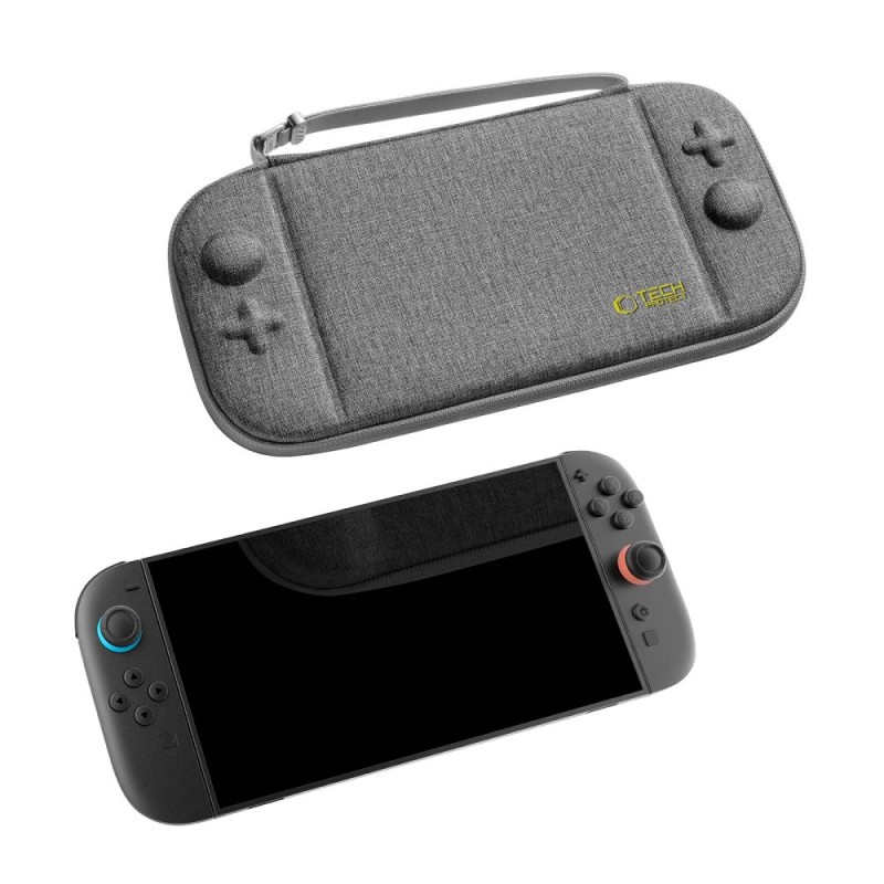 TECH-PROTECT SLIM POUCH за Nintendo Switch 2, тъмно сиво - TECH-PROTECT SLIM POUCH за Nintendo Switch 2, тъмно сиво - 5906302318995