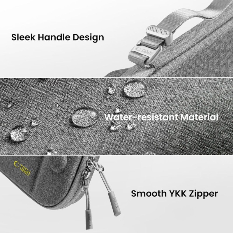 TECH-PROTECT SLIM POUCH за Nintendo Switch 2, тъмно сиво - TECH-PROTECT SLIM POUCH за Nintendo Switch 2, тъмно сиво - 5906302318995