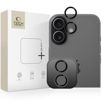 Tech-Protect Camring Fit+ защита за камера за iPhone 16 / 16 Plus / 17 (черна)