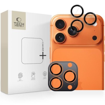 Tech-Protect Camring Fit+ защита за камера за iPhone 14 Pro/Max, 15 Pro/Max, 16 Pro/Max, 17 Pro/Max (черна)