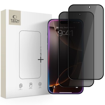 Tech-Protect Glass Spy+ – privacy закалено стъкло за iPhone 16 Pro / 17 / 17 Pro (2 бр.)