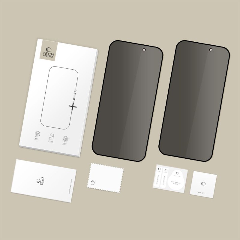 Tech-Protect Glass Spy+ – приватизиращо закалено стъкло за iPhone 16 Pro Max / 17 Pro Max (2 бр.) - Tech-Protect Glass Spy+ – приватизиращо закалено стъкло за iPhone 16 Pro Max / 17 Pro Max (2 бр.) - 5906302319329