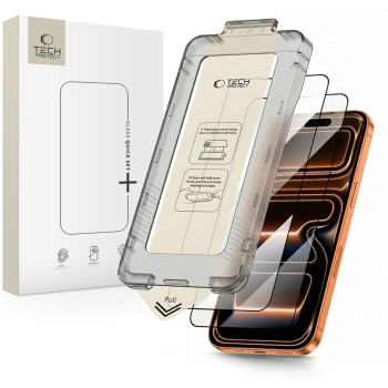 Tech-Protect Quick Set+ закалено стъкло за iPhone 17 Pro Black (2 бр.)