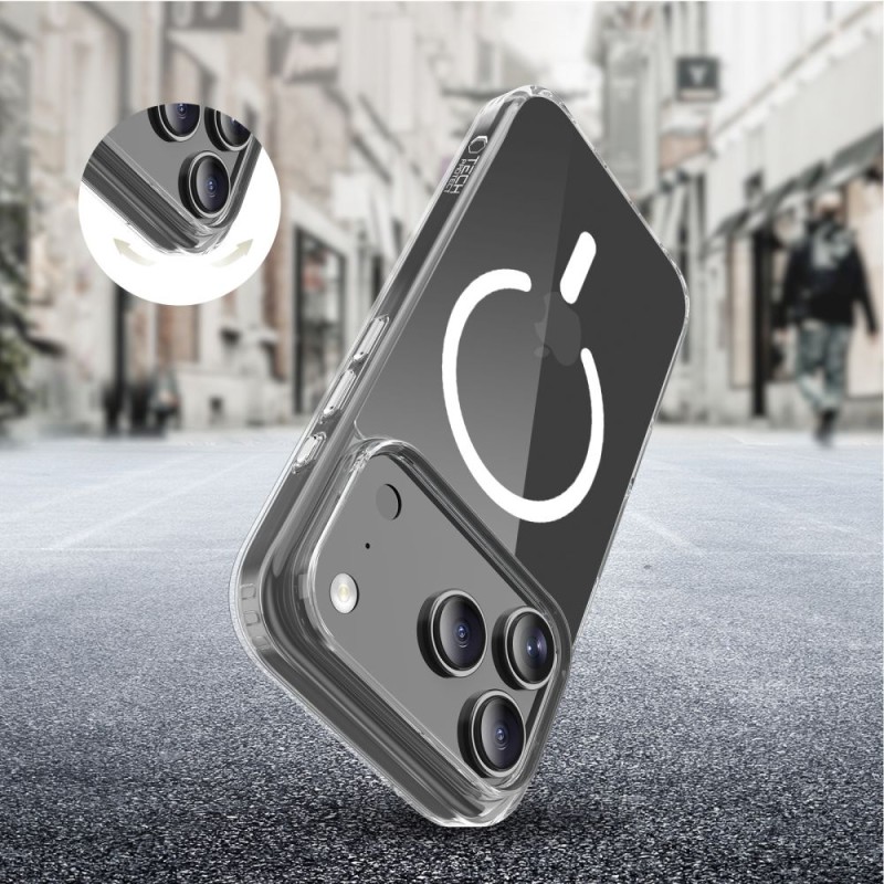 TECH-PROTECT FLEXAIR HYBRID CC MAGSAFE iPhone 17 Pro Max CLEAR - TECH-PROTECT FLEXAIR HYBRID CC MAGSAFE iPhone 17 Pro Max CLEAR - 5906302319640