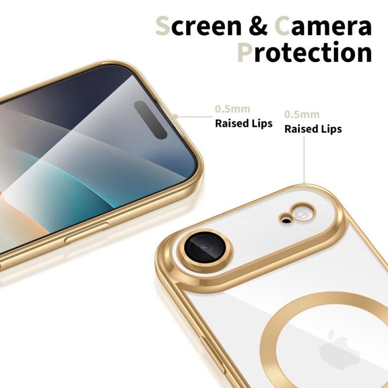 TECH-PROTECT MagFlex MagSafe за iPhone Air Shiny Gold (С прозрачен гръб) - 5906302319701