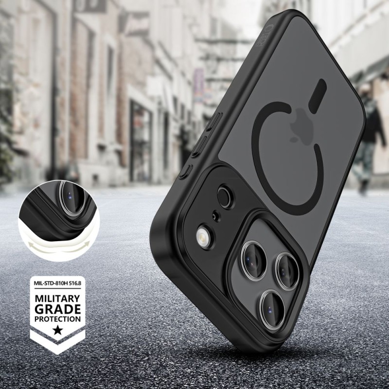 Твърдo-матов калъф Tech-Protect Magmat Magsafe за iPhone 17 Pro Max (черен) - Твърдo-матов калъф Tech-Protect Magmat Magsafe за iPhone 17 Pro Max (черен) - 5906302319886
