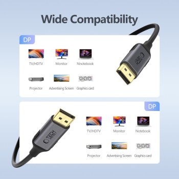 Tech-Protect UltraBoost кабел DisplayPort към DisplayPort 1.4, 4K 60Hz, 200 см, черен Tech-Protect UltraBoost кабел DisplayPort към DisplayPort 1.4, 4K 60Hz, 200 см, черен