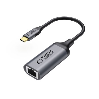 Tech-Protect UltraBoost адаптер Type-C към Ethernet RJ45 1000Mbps (черен)