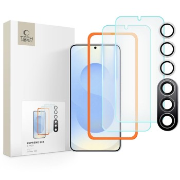 Tech-Protect Supreme Set 3-PACK закалени стъкла за Galaxy S25 (CLEAR)
