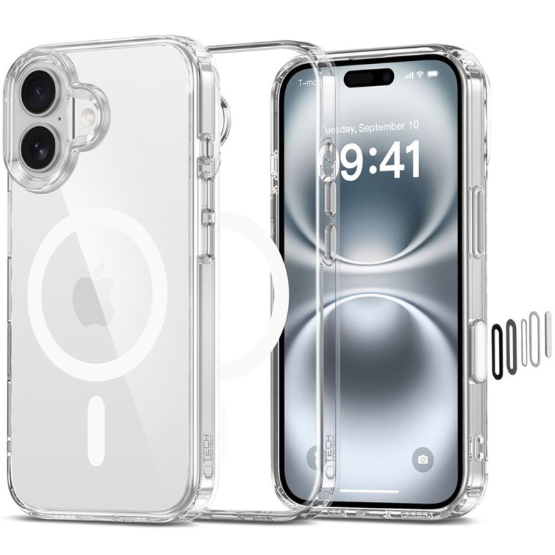 TECH-PROTECT FLEXAIR HYBRID CC MAGSAFE за iPhone 16 CLEAR - TECH-PROTECT FLEXAIR HYBRID CC MAGSAFE за iPhone 16 CLEAR - 5906302322671