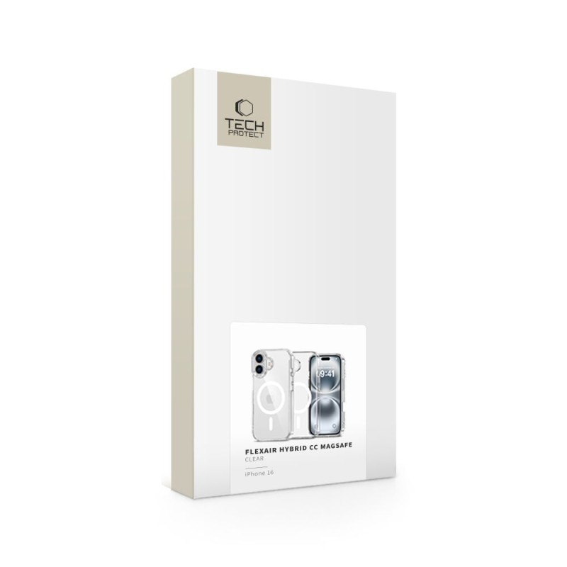 TECH-PROTECT FLEXAIR HYBRID CC MAGSAFE за iPhone 16 CLEAR - TECH-PROTECT FLEXAIR HYBRID CC MAGSAFE за iPhone 16 CLEAR - 5906302322671