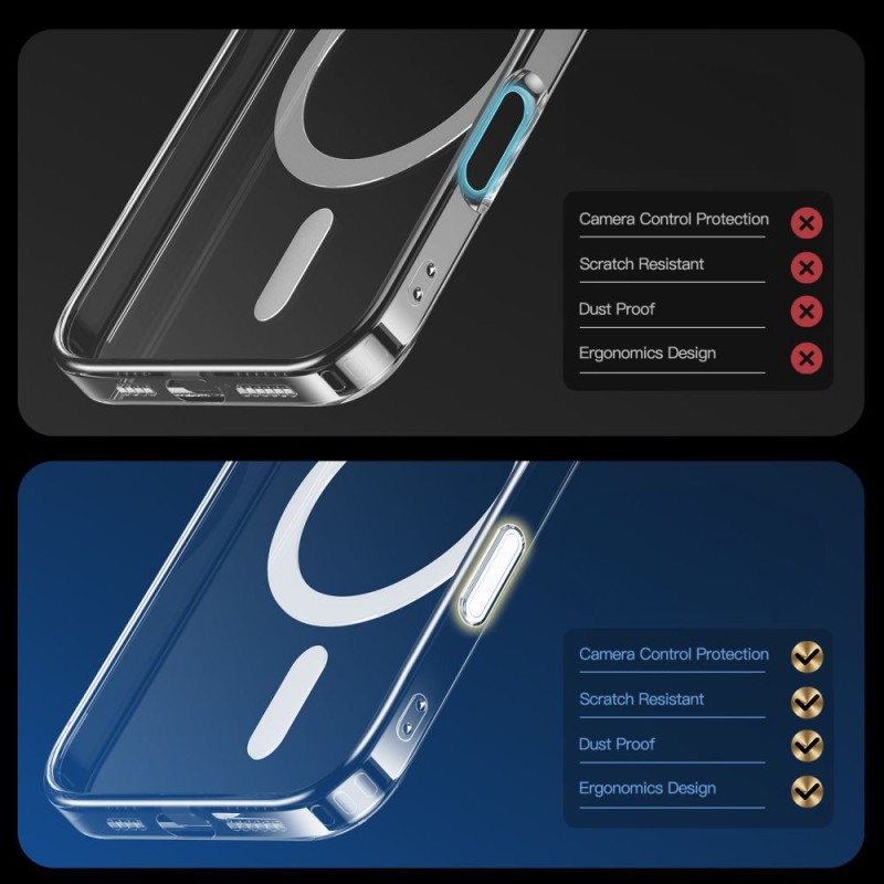 TECH-PROTECT FLEXAIR HYBRID CC MAGSAFE iPhone 16 PRO Clear - TECH-PROTECT FLEXAIR HYBRID CC MAGSAFE iPhone 16 PRO Clear - 5906302322688