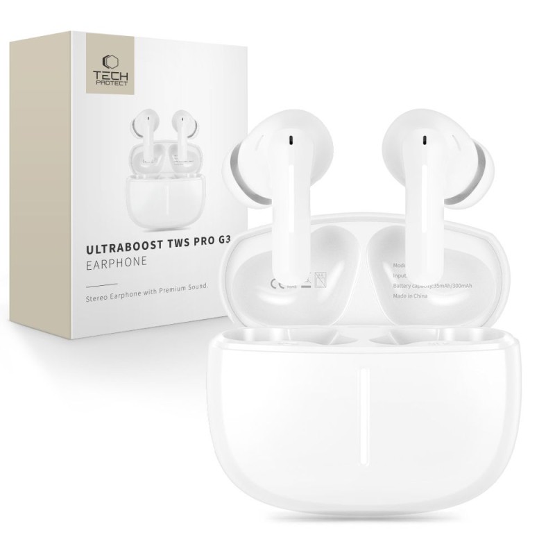 TECH-PROTECT ULTRABOOST TWS ANC EARPHONE PRO G3 Бели (PRO G3) - TECH-PROTECT ULTRABOOST TWS ANC EARPHONE PRO G3 Бели (PRO G3) - 5906302323128