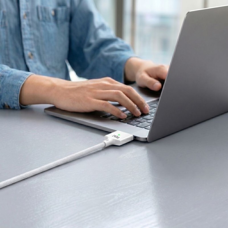 TECH-PROTECT MMC01 ULTRABOOST Магнитен кабел за MacBook USB-C към MagSafe 3 140W 200см Бял - 5906302323296