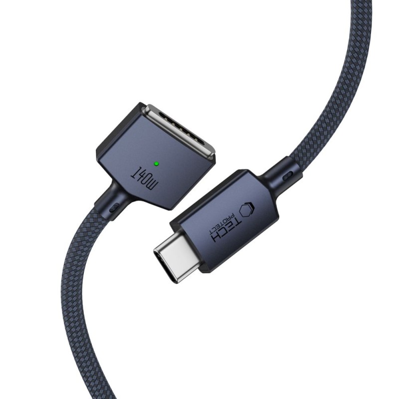 TECH-PROTECT MMC01 ULTRABOOST Магнитен кабел USB-C към MagSafe 3 за MacBook 140W, 200 см, Midnight Blue - 5906302323302