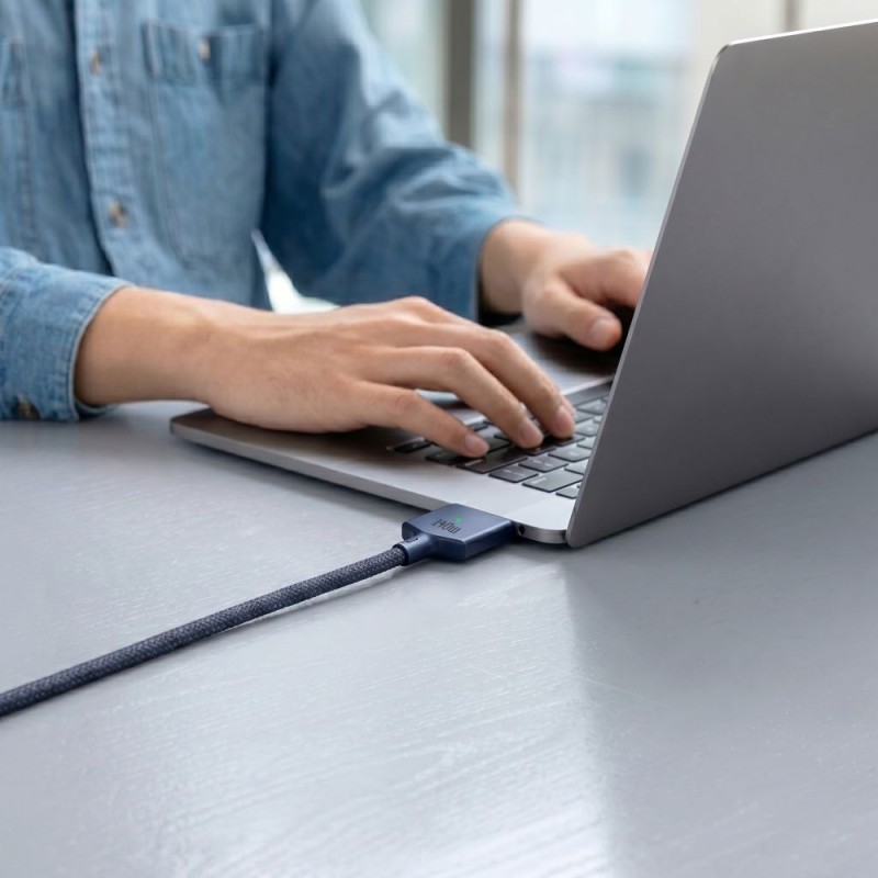 TECH-PROTECT MMC01 ULTRABOOST Магнитен кабел USB-C към MagSafe 3 за MacBook 140W, 200 см, Midnight Blue - 5906302323302