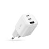 Tech-Protect NCA100W-GAN-AVS 3-портово мрежово зарядно 100W GaN (PD 3.2, QC3.0) Бяло Tech-Protect NCA100W-GAN-AVS 3-портово мрежово зарядно 100W GaN (PD 3.2, QC3.0) Бяло