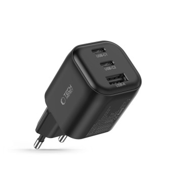 TECH-PROTECT NCA100W-GAN-AVS 3-портово мрежово зарядно PD 3.2 100W / QC3.0 Black TECH-PROTECT NCA100W-GAN-AVS 3-портово мрежово зарядно PD 3.2 100W / QC3.0 Black