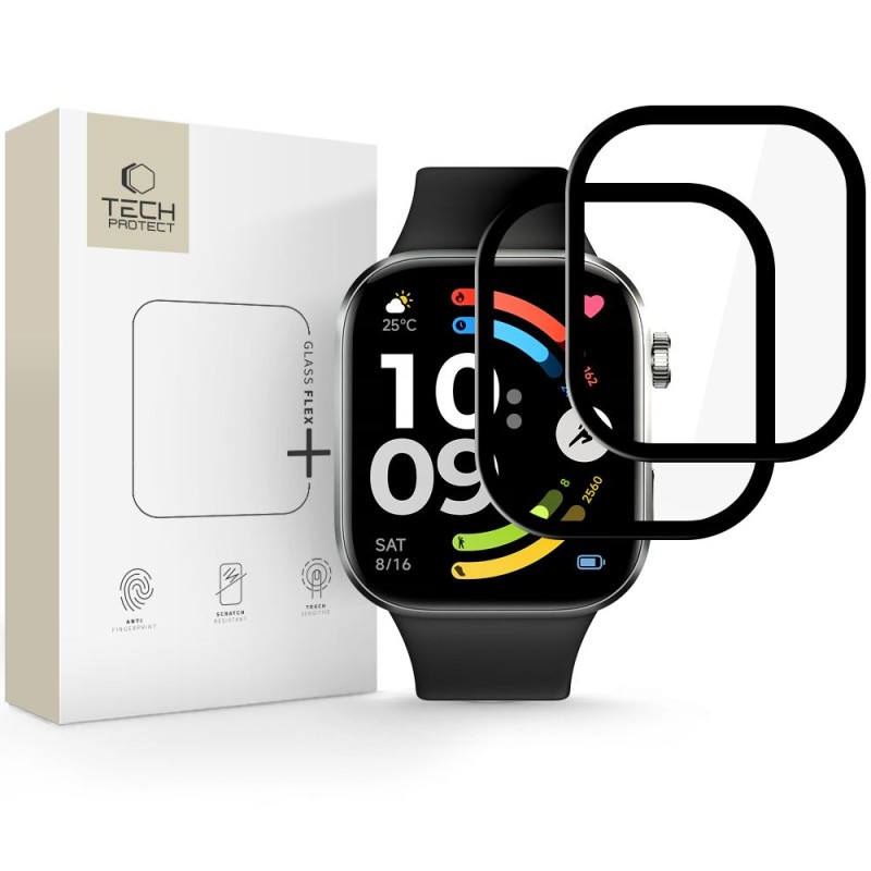 Tech-Protect Glass Flex+ хибридно стъкло за Xiaomi Redmi Watch 6 (2 броя) – Black - 5906302323449