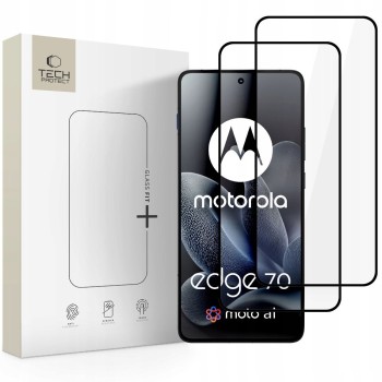 Tech-Protect Glass Fit+ 2 броя закалено стъкло за Motorola Edge 70 5G (черно)