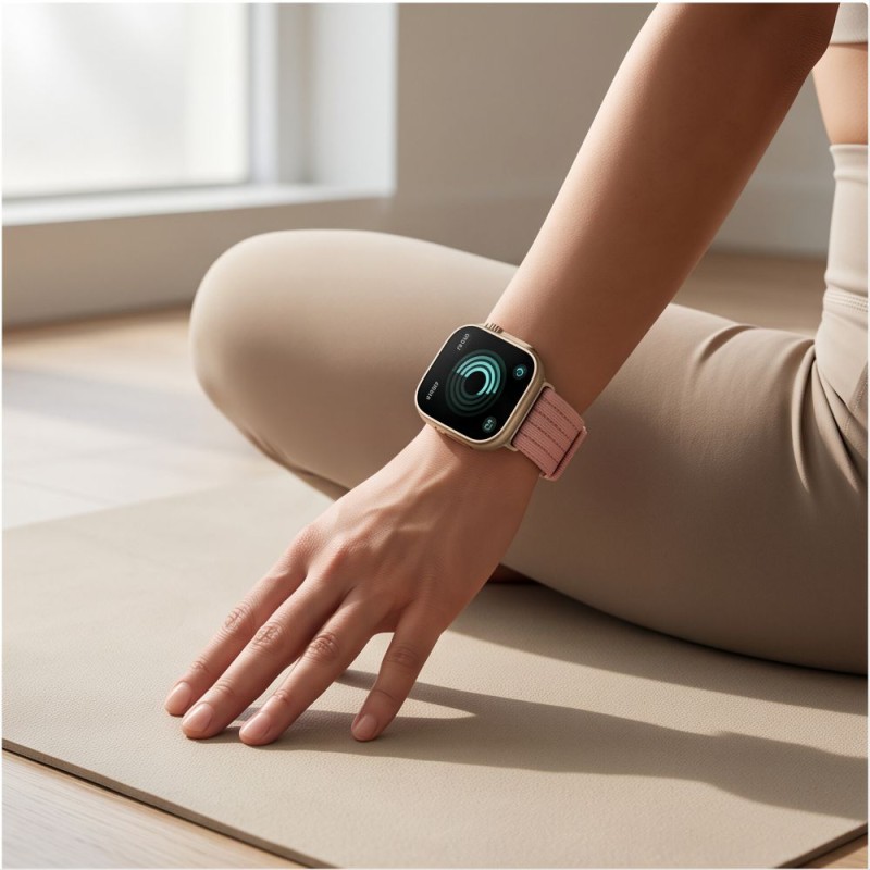 TECH-PROTECT Nylon Sport каишка за HUAWEI WATCH FIT 3/4/4 PRO/5/5 PRO (Light Pink) - TECH-PROTECT Nylon Sport каишка за HUAWEI WATCH FIT 3/4/4 PRO/5/5 PRO (Light Pink) - 5906302323630