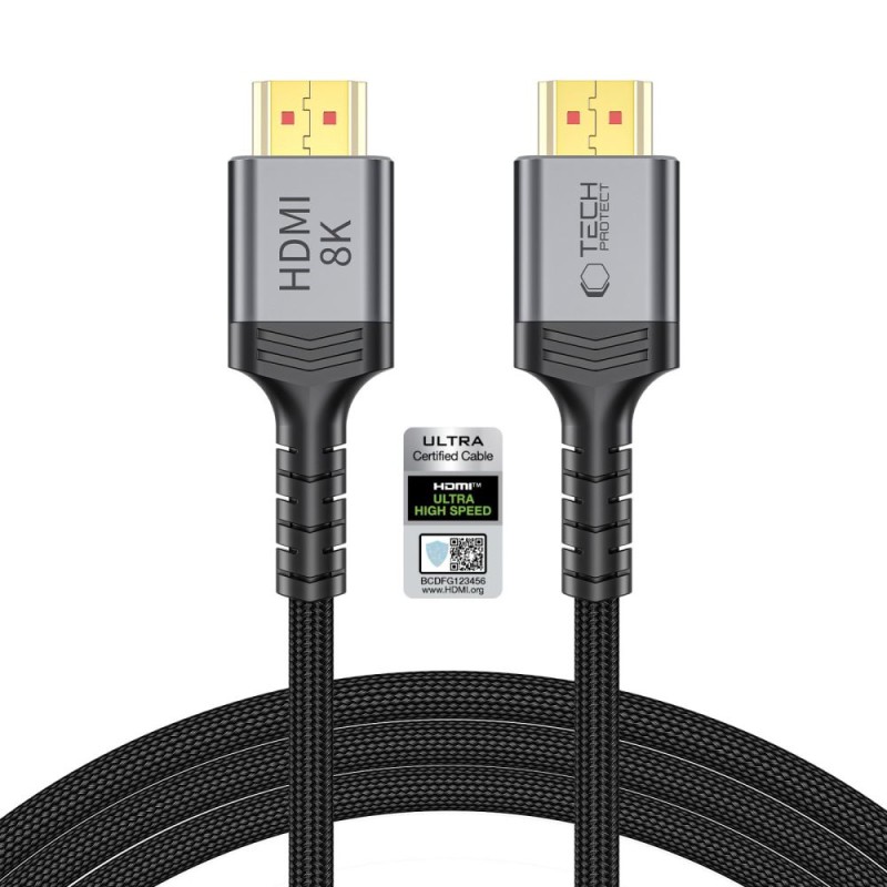 TECH-PROTECT UltraBoost HDMI 2.1 кабел 4K 120Hz / 8K 60Hz, 200 см, черен - TECH-PROTECT UltraBoost HDMI 2.1 кабел 4K 120Hz / 8K 60Hz, 200 см, черен - 5906302323685