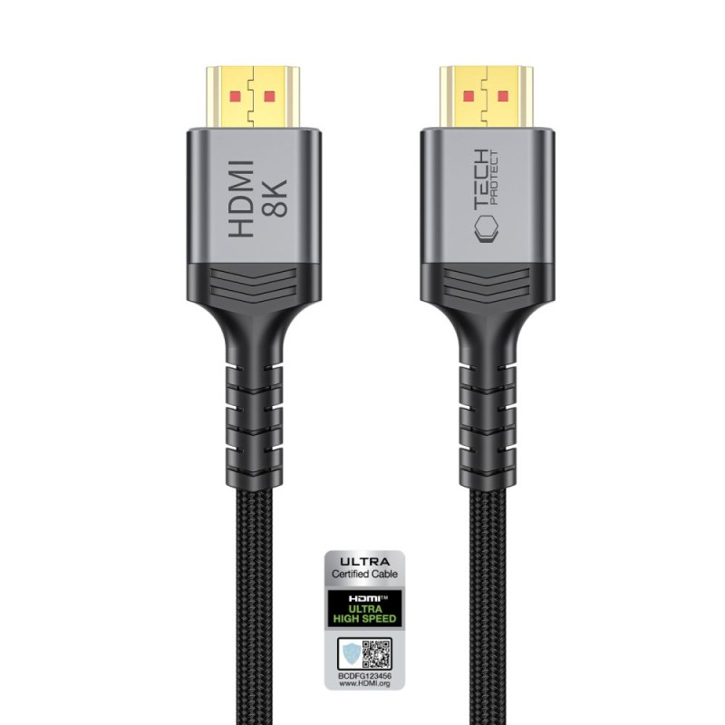 TECH-PROTECT UltraBoost HDMI 2.1 кабел 4K 120Hz / 8K 60Hz, 200 см, черен - TECH-PROTECT UltraBoost HDMI 2.1 кабел 4K 120Hz / 8K 60Hz, 200 см, черен - 5906302323685