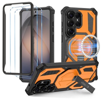 TECH-PROTECT MagBlast MagSafe + GLASS 2-PACK Galaxy S26 Ultra Black/Orange (SKU 5906302323746)