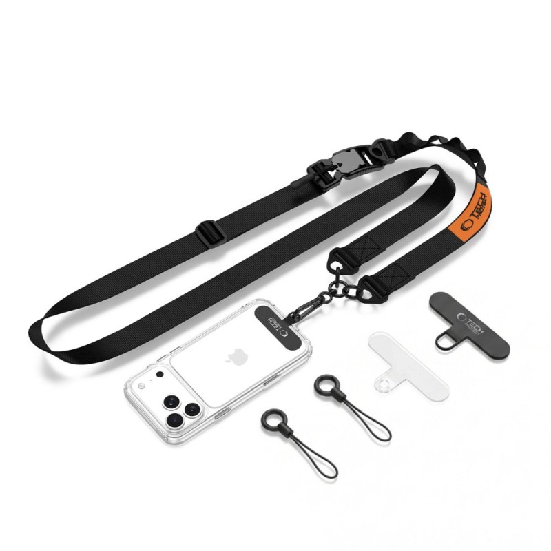 TECH-PROTECT C9S Rope Crossbody черно/оранжево - 5906302323753