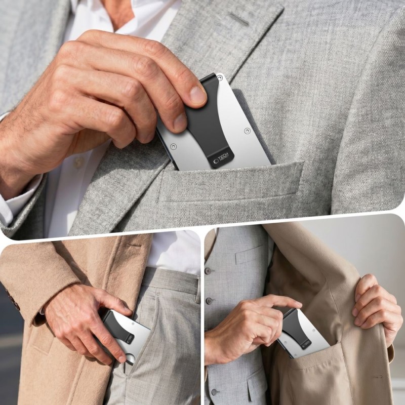 TECH-PROTECT THORN RFID портфейл за карти, стомана, сребрист - TECH-PROTECT THORN RFID портфейл за карти, стомана, сребрист - 5906302323821