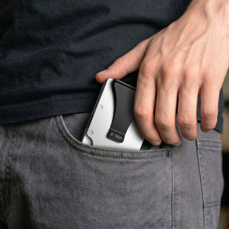 TECH-PROTECT THORN RFID портфейл за карти, стомана, сребрист - TECH-PROTECT THORN RFID портфейл за карти, стомана, сребрист - 5906302323821