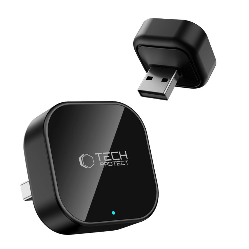 Tech-Protect Ultraboost CA01 адаптер за Apple CarPlay / Android Auto (USB, Bluetooth 5.4, Wi‑Fi 5.8 GHz) матово черен - Tech-Protect Ultraboost CA01 адаптер за Apple CarPlay / Android Auto (USB, Bluetooth 5.4, Wi‑Fi 5.8 GHz) матово черен - 5906302323876