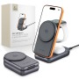TECH-PROTECT A53 3в1 магнитно MagSafe безжично зарядно 25W Qi2.2 (тъмносиво)