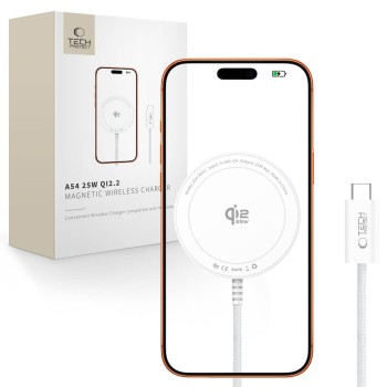 TECH-PROTECT A54 Магнитно MagSafe безжично зарядно 25W Qi2.2 (Бяло)